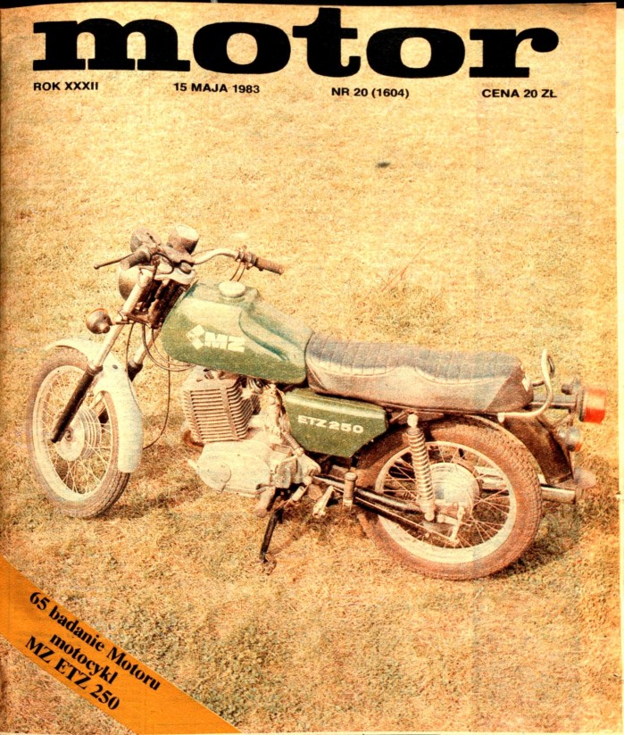 Ok adka tygodnika Motor z maja 1983 roku ze zdj ciem motocykla MZ ETZ 250