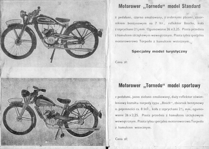 Tornedo Folder reklamowy motorower lw z 1939 roku