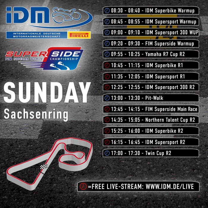 IDM Timetable Sachsenring Sunday