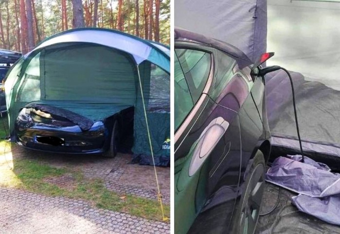 Tesla ladowanie namiot 1