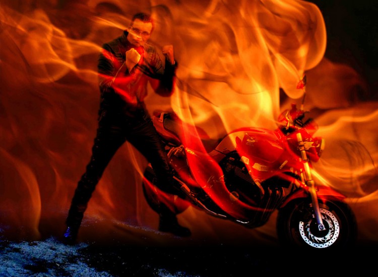 Ghost Rider in flames