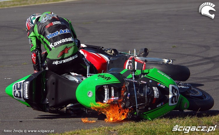 Burning Kawasaki bike