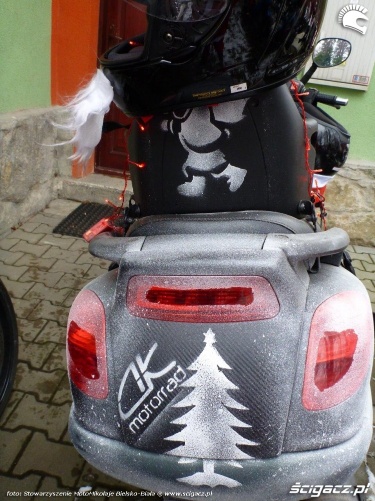 ozdobiony motocykl Mikolaja