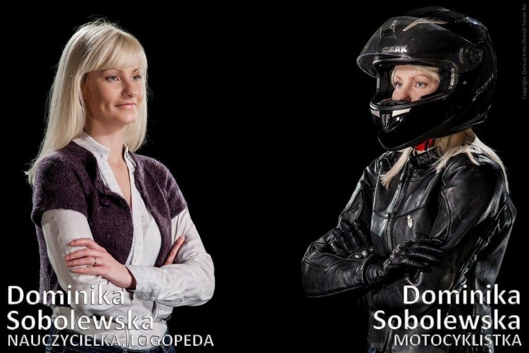 Dominika Sobolewska ja motocyklista