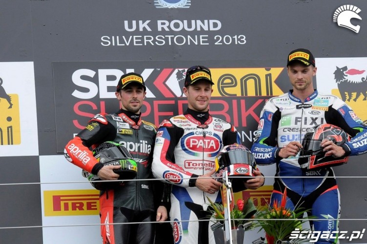 Wyscig 1 podium Superbike Silverstone 2013