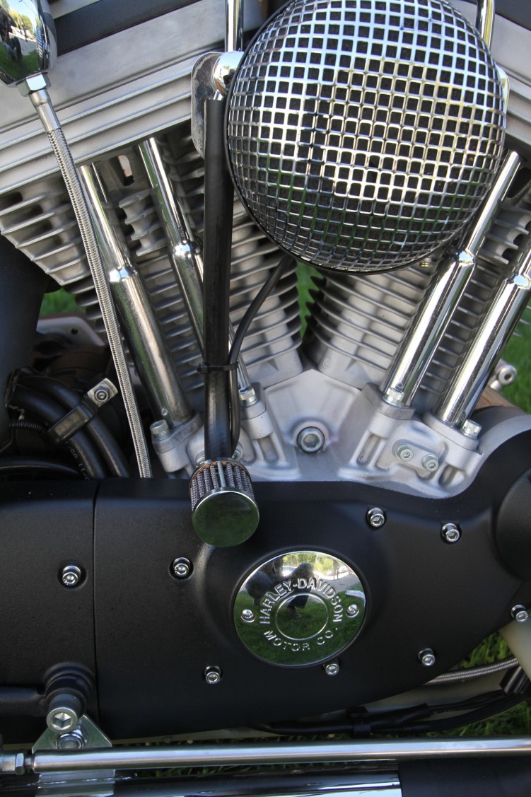 35 Harley Davidson Retro Garage Sportster z bliska