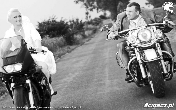 Marcin goni Zanete slub na motocyklach