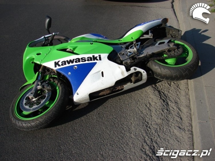 wypadek motocyklowy Kawasaki