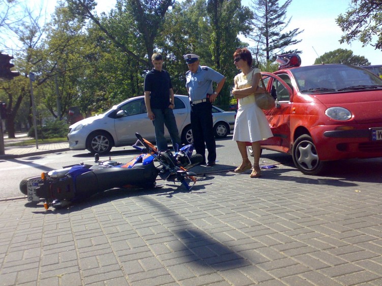 Wypadek na motocyklu