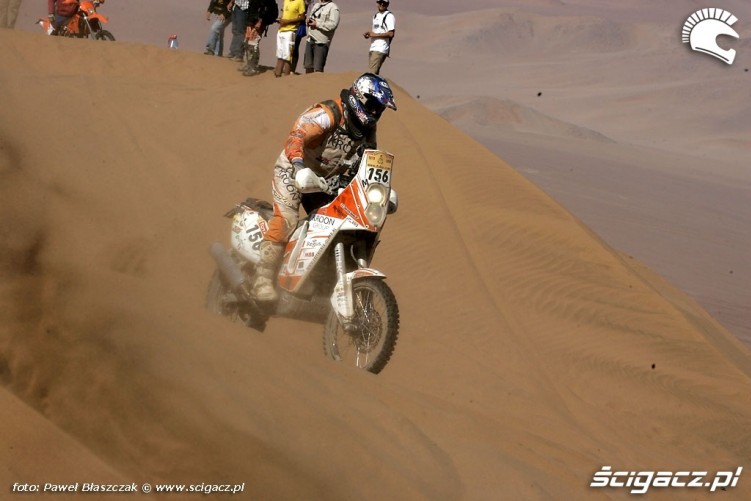 Rajd Dakar 2009 Pustynia Atacama motocyklista