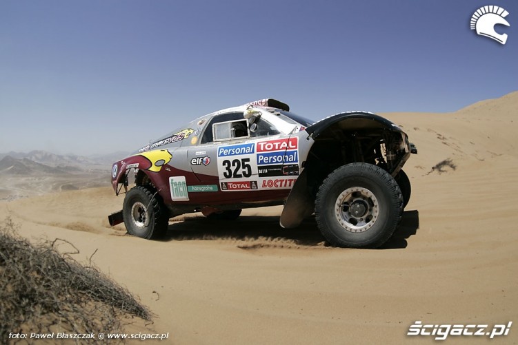 Rajd Dakar 2010 opuszcza pustynie samochody na Pustyni