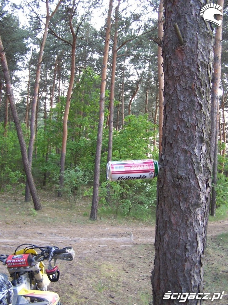 Krolewskie maniery - aby nie rzucac puszki na ziemie wystarczy ja powiesic na drzewie