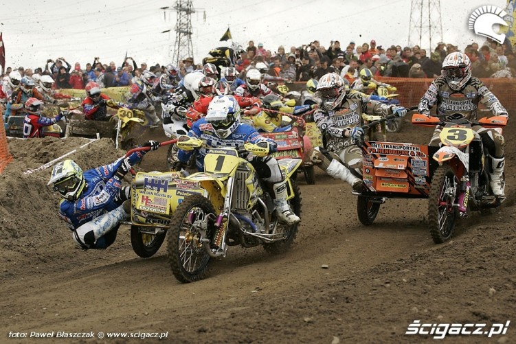Mistrzostwa Swiata w Motocrossie Sidecar Gdansk 2009 wejscie w zakret