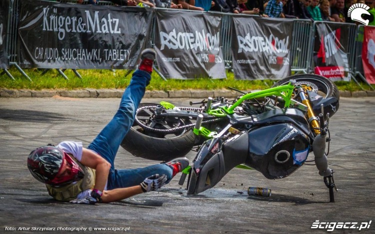 Lukasz Madej gleba Moto Show Bielawa Polish Stunt Cup 2015