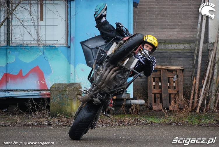 Stunt rider Rafal Psierbek