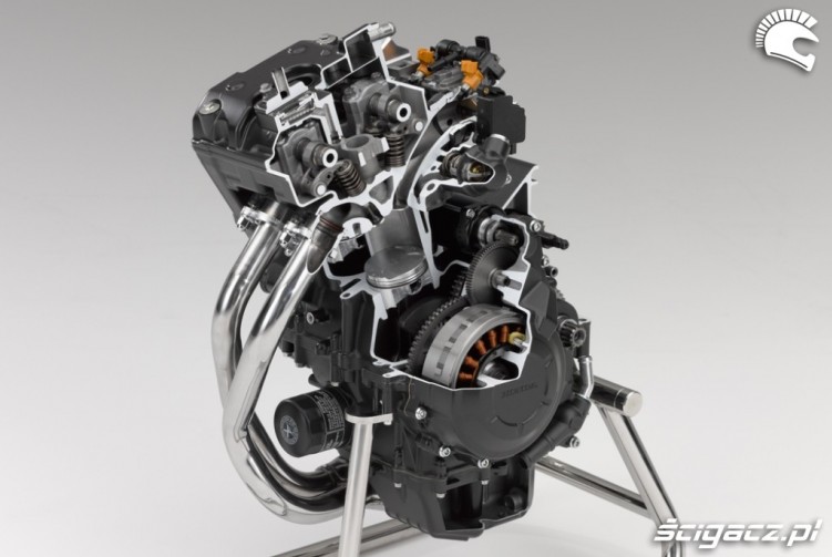 przekroj silnika Honda CB500F 2013
