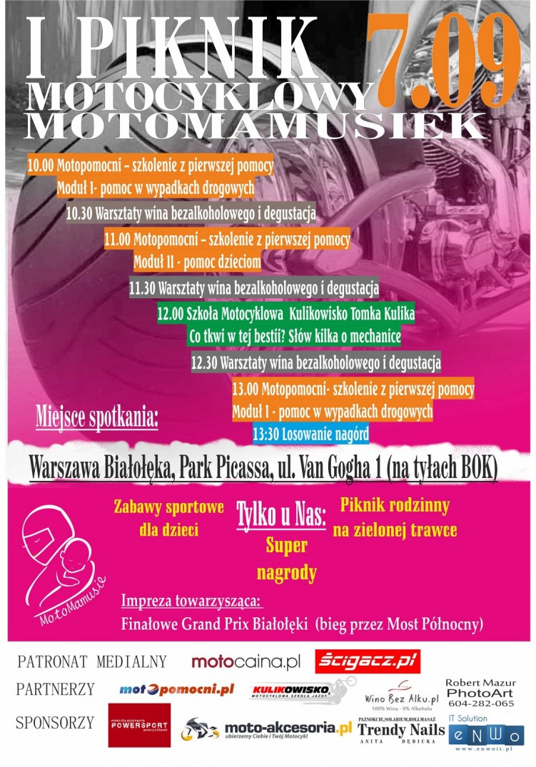 Plakat I Piknik Motocyklowy Motomamusiek