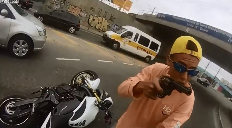 Zastrzelony zlodziej motocykla