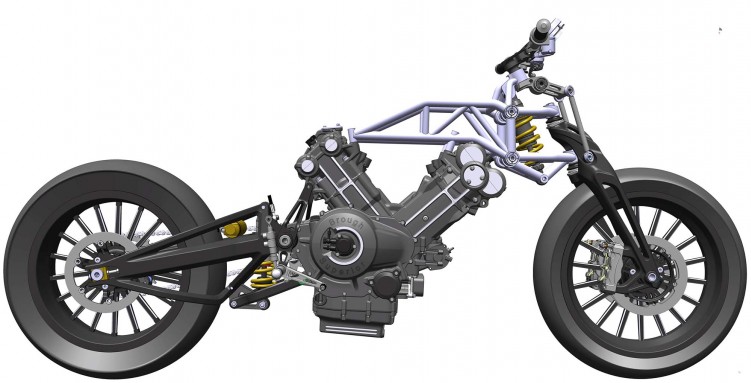 Brough Superior SS100 rama i silnik