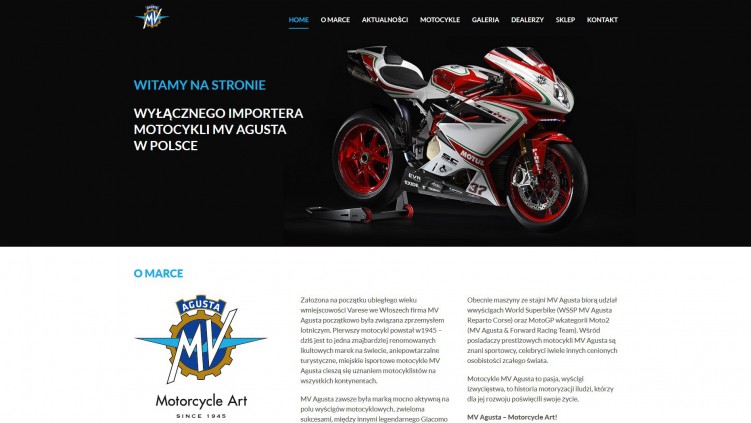 MV Agusta Poland nowa strona internetowa