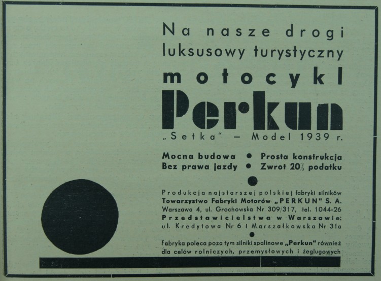 Reklama prasowa z 1939 roku