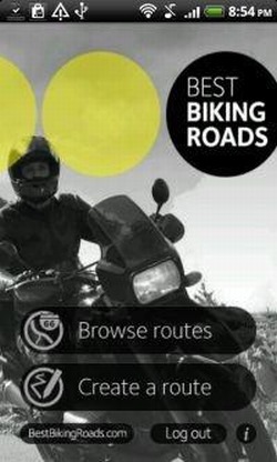 Mobile Best Biking Roads app