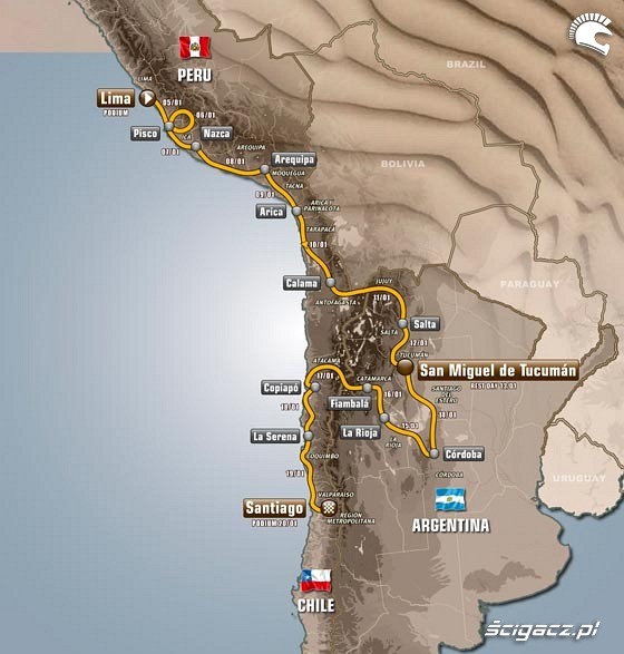 Trasa Rajdu Dakar 2013