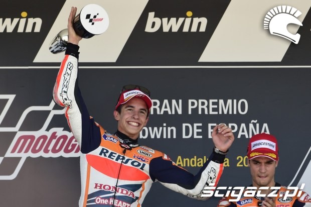 Marquez na podium motogp Jerez 2014