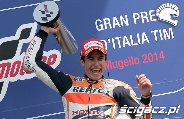 Marc marquez na podium MotoGP Mugello