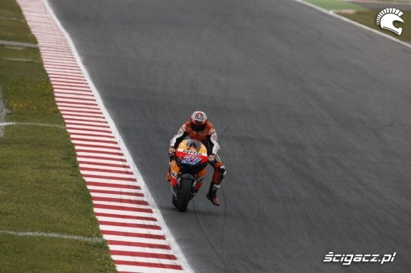 Hamowanie Stoner Honda Repsol Barcelona