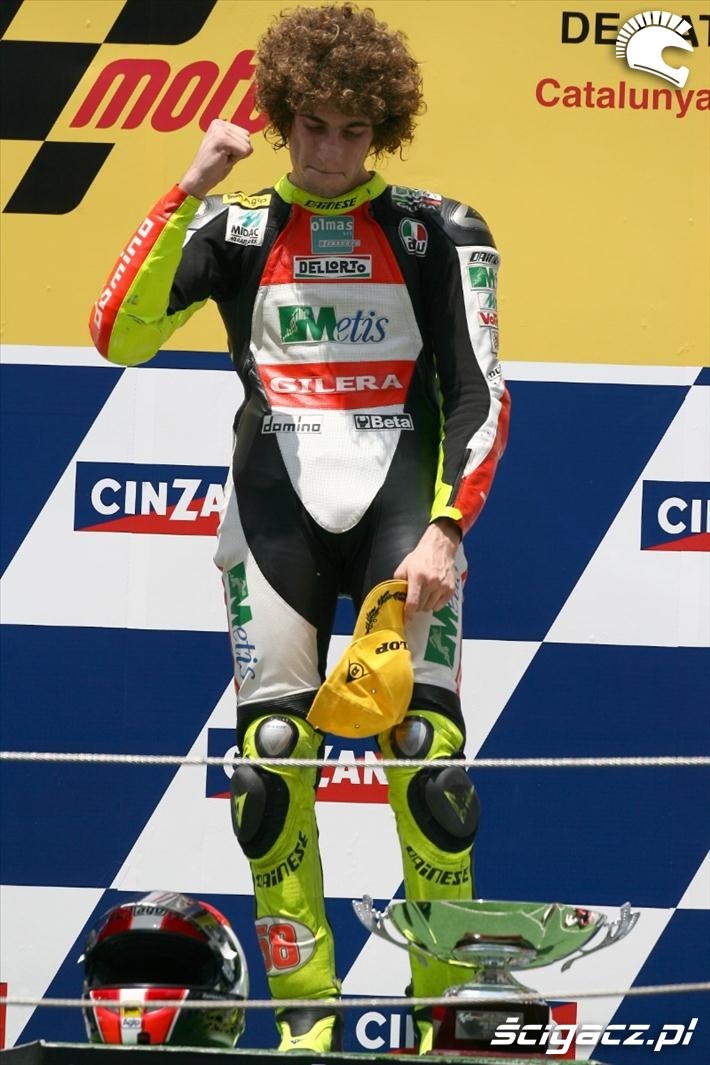 2008 Katalonia Simoncelli na podium