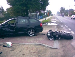 Wypadek motocyklowy Modlinska Jablonna
