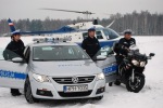 policja ekipa samochod smiglowiec motocykl