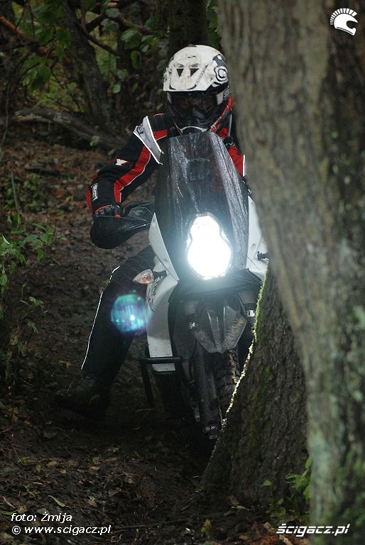 Jazda motocyklem po lesie
