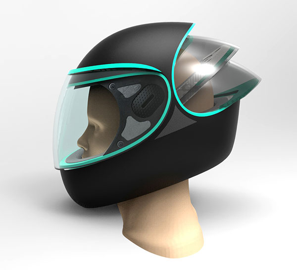 c through motorcycle helmet