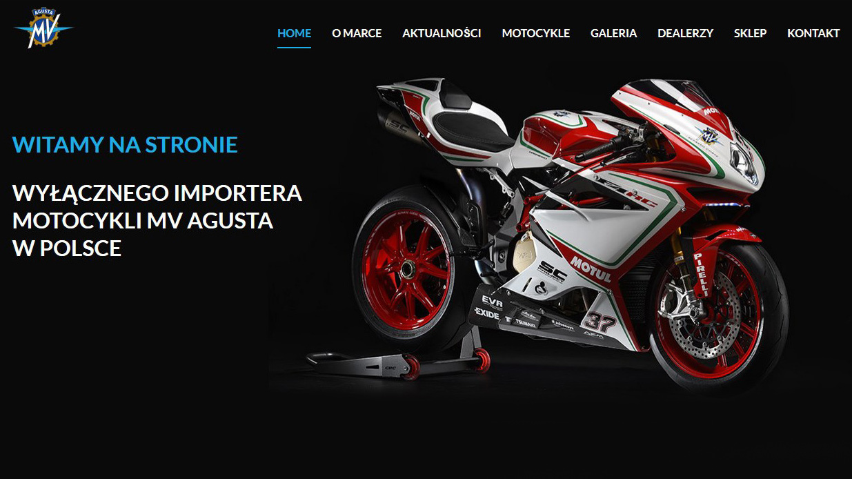 MV Agusta Poland nowa strona internetowa z