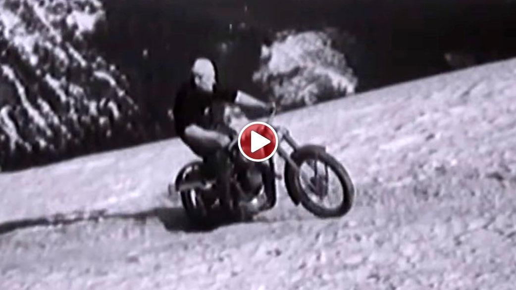 motocyklem na sniezke z