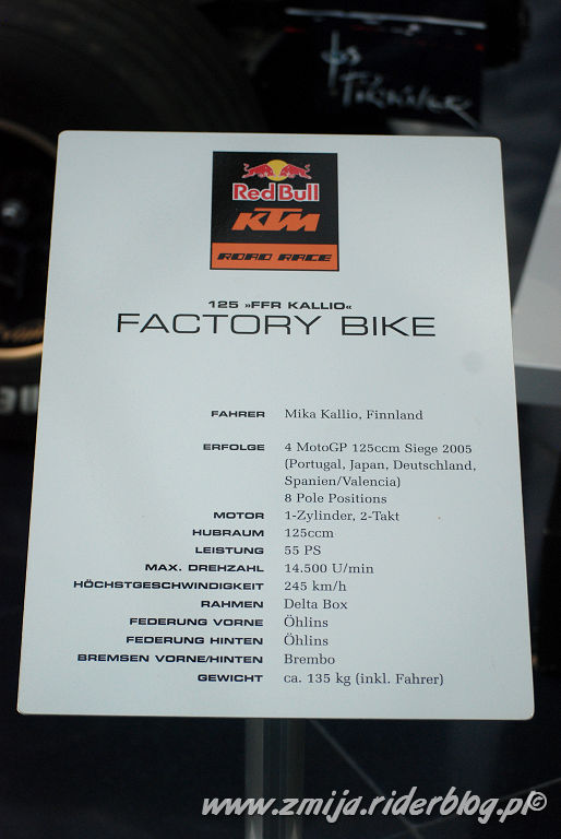 Specyfikacja motocykla KTM 125